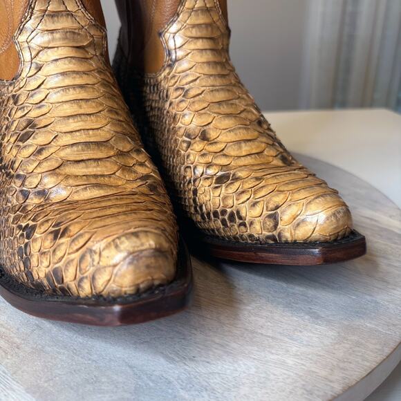 Freebird by Steven Marshall Python Snakeskin Leather Cowboy Boots Men’s Size 11 - Picture 5 of 13